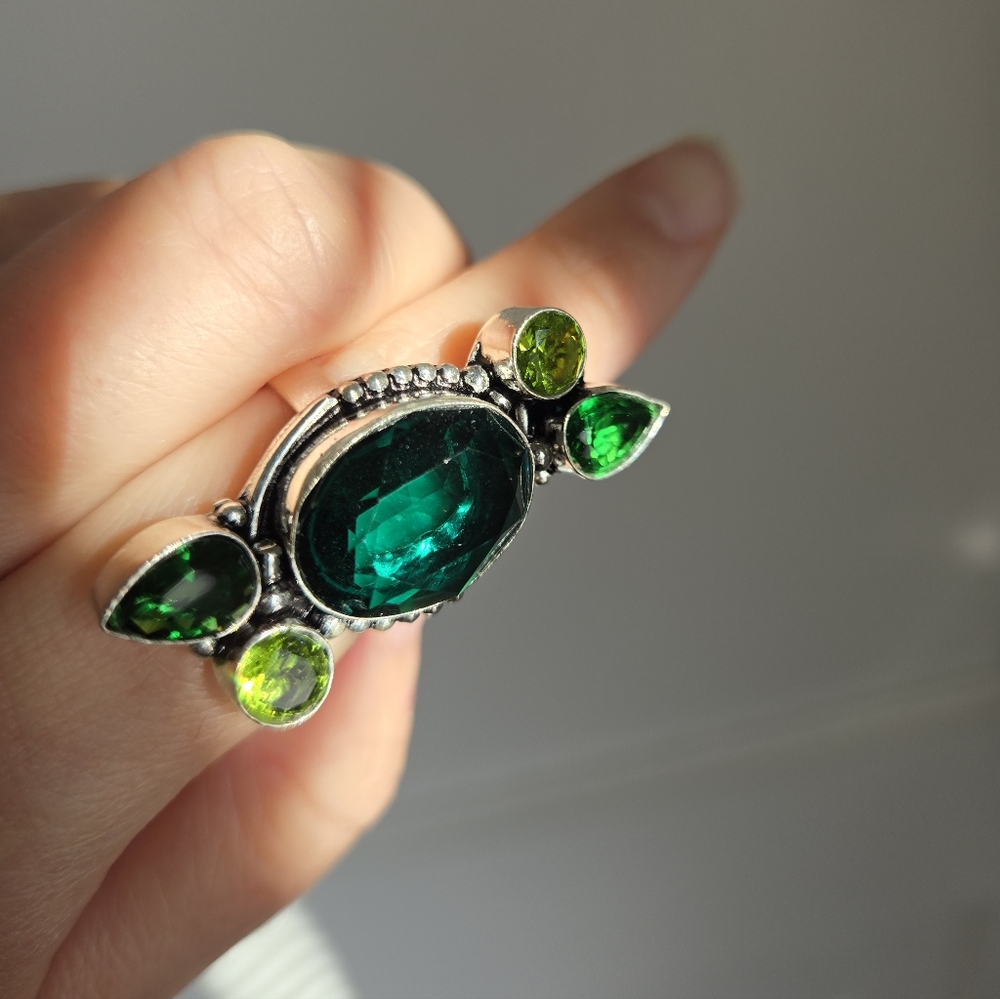 Green Jeweltone Ring